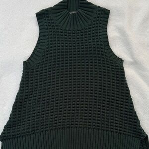 French Connection Forest Green Ribbed Knit Top size small